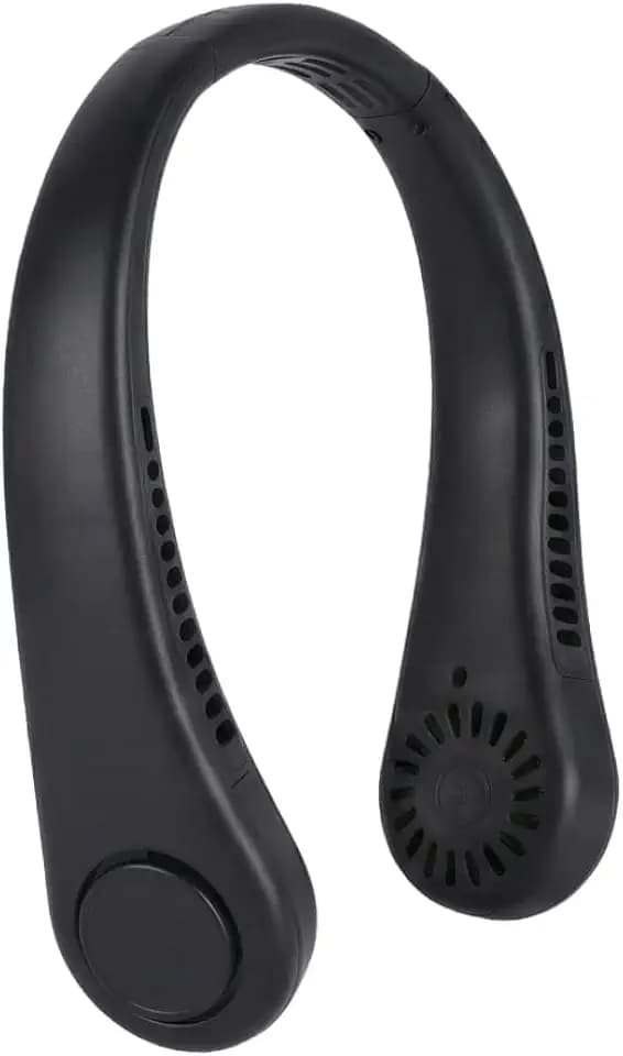 LA CASA DE LAS CARCASAS Tragbarer Nackenventilator Freihändig USB-C, 5 Farben. (Schwarz)