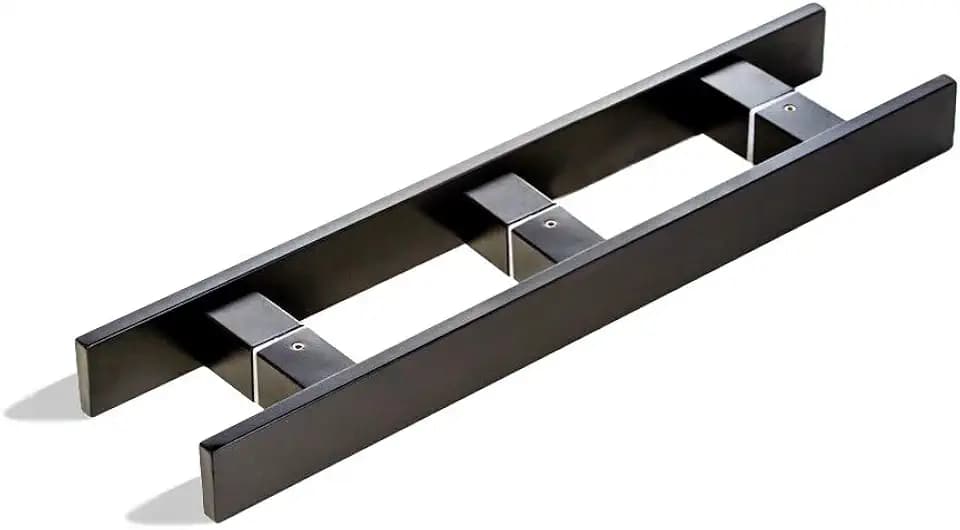 60 Inch Long Modern Stainless Steel Matte Black Door Handles Front Door Handle Pulls for Commercial Glass Doors Interior Exterior Home Barn Residential Fiberglass or Wooden Doors, Flat Rectangle Bar