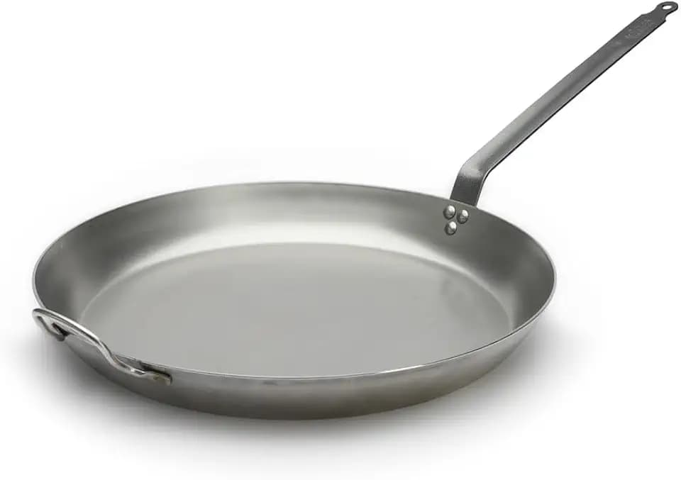 de Buyer - Bratpfanne "Lyonnaise" CARBONE PLUS aus schwerem Eisenstahl mit Griff - 50 cm - 5110.50, Grau