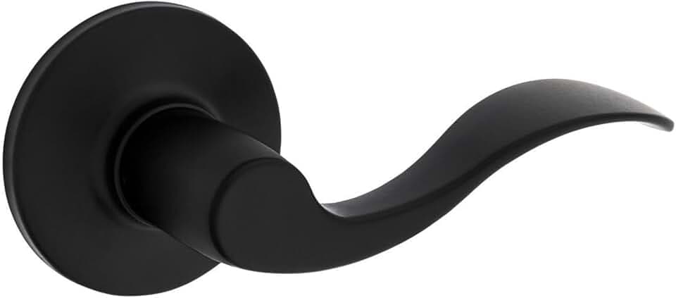 Kwikset Safelock SL1000LY-514 Layton Lever Passage Lock with RCAL Latch and RCS Strike Matte Black Finish