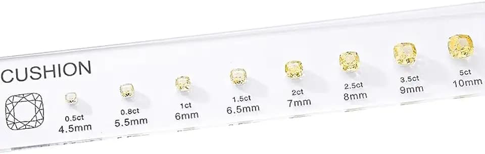 Diamond Size Shape Guide Selector Kit, 5A Cubic Zirconia Engagement Ring Size Comparison Tool, Classic Round Diamond Cutting Shape 8 Different Size