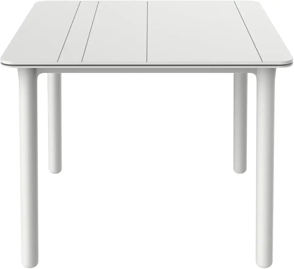 Resol Noa Gartentisch, 90 x 90 cm, quadratisch, 4 Personen, elegant und robust, UV-Schutz für den Außenbereich im Hof, Terrasse oder Veranda, Weiß