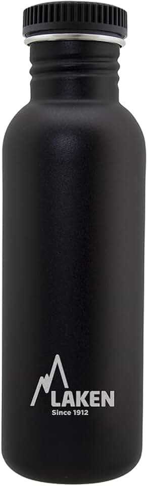 Laken Unisex – Erwachsene sehr robuste Edelstahlflasche 0,75 l schwarz, 0.75