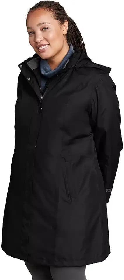 Eddie Bauer Women's Girl On The Go Hooded Waterproof Trench Coat