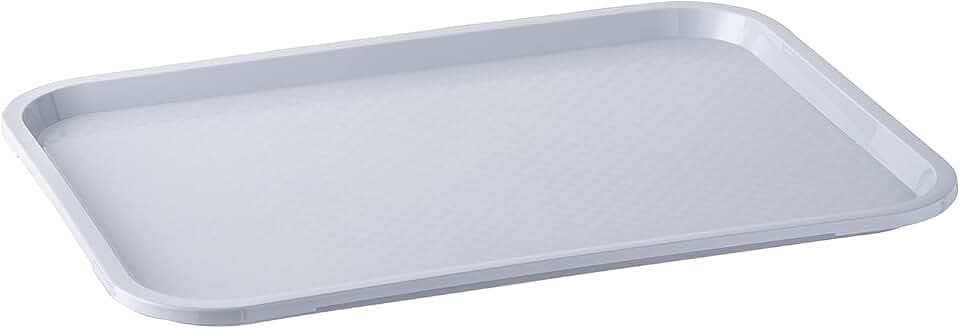 APS Fast Food-Tablett, bruchsicheres und spülmaschinenfestes Serviertablett, Made in Germany, 45 x 35,5 cm, Höhe 2 cm, grau