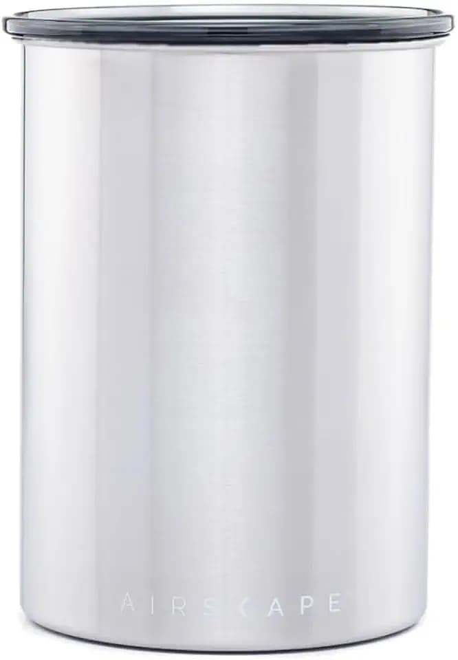 Airscape Kaffeebehälter aus Edelstahl – Vorratsbehälter für Lebensmittel – Patentierter luftdichter Deckel – Erhaltung der Lebensmittelfrische durch überschüssige Luft (Medium, Silber)