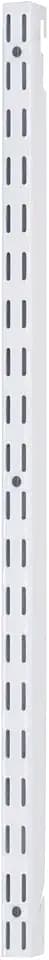 Rubbermaid Fast Track Adjustable Closet System Hardware 25-Inch Upright White Pantry Storage/Organization for Clothes/Shoes/Food/Cleaning Supplies
