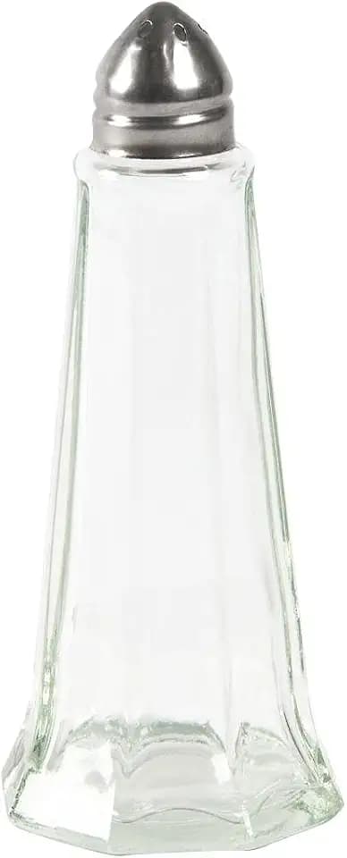 Olympia Eiffelturm Salz- & Pfefferstreuer (12 Stück), Durchsichtig, Größe: 111(H)x 45(Dia)mm, Tisch-Salzstreuer, Tisch-Pfefferstreuer, Salz- & Pfefferstreuer aus Glas, CE325