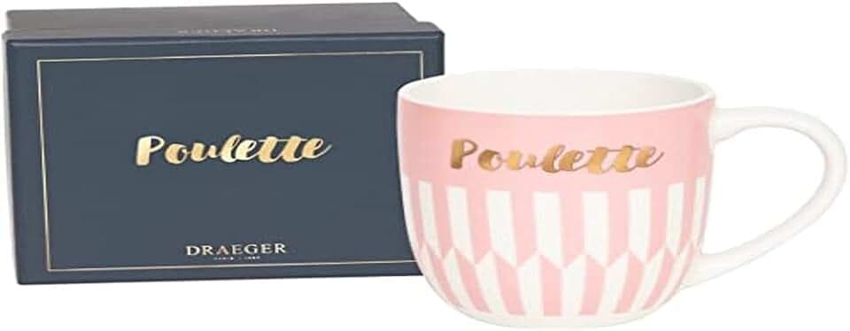 Draeger Paris - Geschenk-Becher - "POULETTE", Pastell, 8 cm de diamètre et 9,3 cm de hauteur
