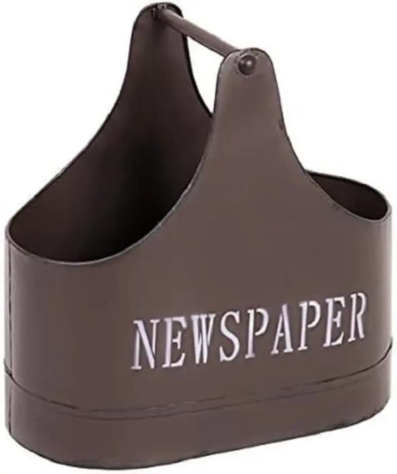 HAKU Zeitungsständer Zeitschriftenkorb Zeitungsablage Metall braun, vintage - Maße: B 44 x H 44 x T 27 cm, Style: Industrial