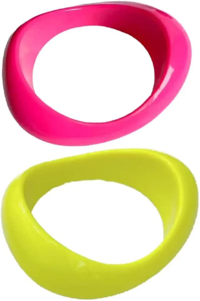 Todu 80s Neon Bracelets Fluorescent Candy Color Wide Irregular Acrylic Resin Chunky Bangles Bracelets for Women Vintage Party Jewelry