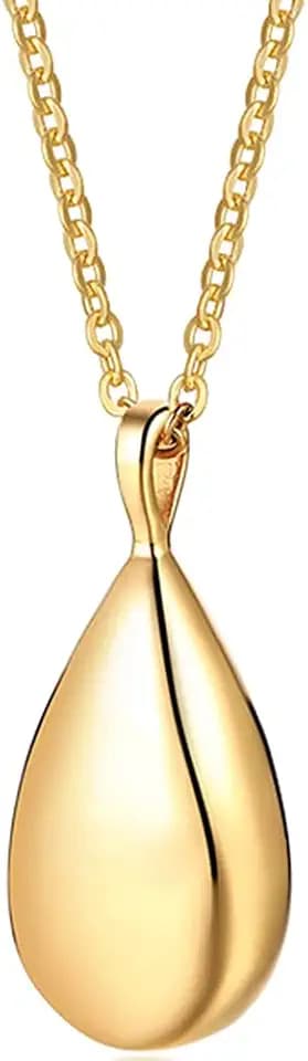 Jude Jewelers Stainless Steel Wate Drop Tear Shaped Memorial Keepsake Cremation Ash Urn Pendant Necklace