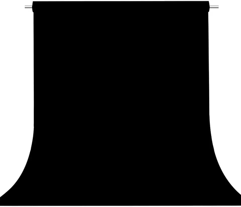 Black Photography Backdrop for Photoshoot, Fabric 5x7ft