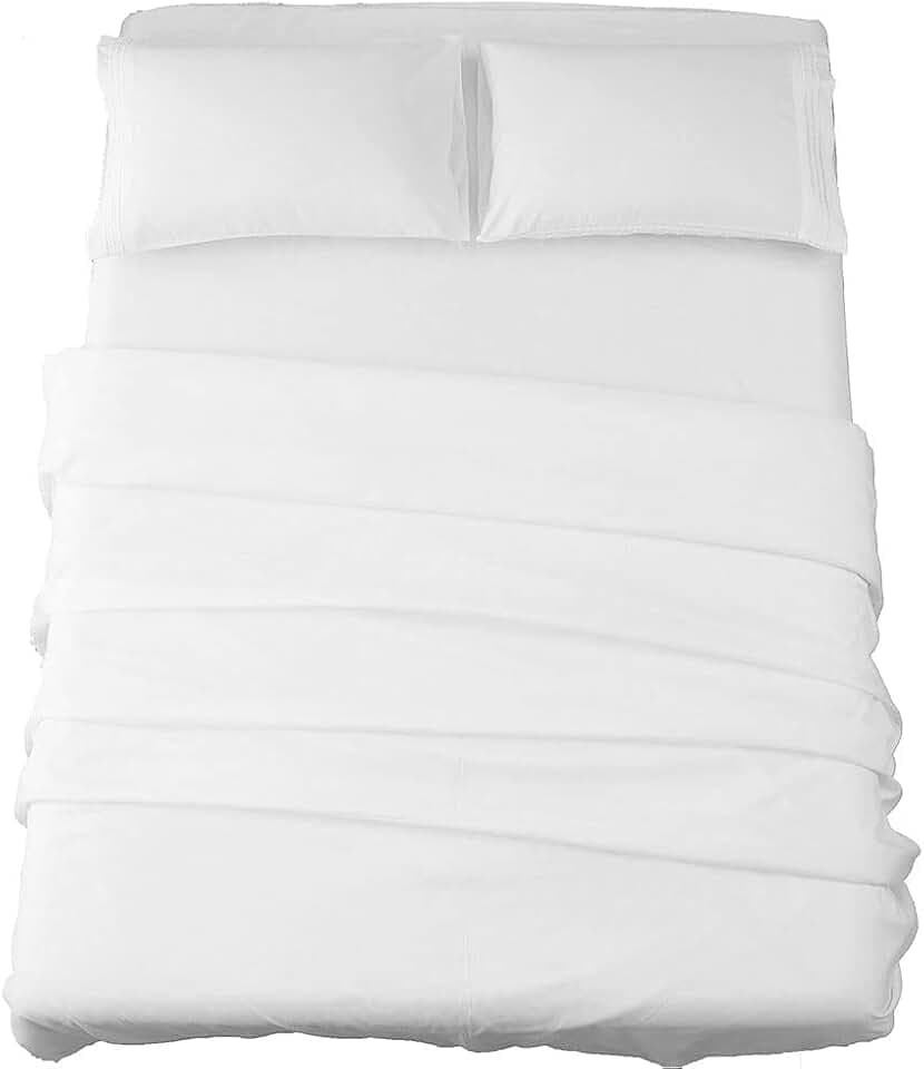 SONORO KATE Bettlaken-Set, superweiche Mikrofaser, Fadenzahl 1800, ägyptische Bettwäsche, 45,7 cm tief, knitterfrei und hypoallergen, 4-teilig (Vollweiß)