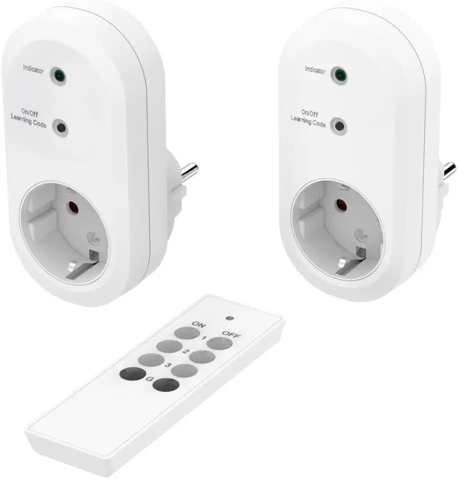 Hama Funksteckdosen mit Fernbedienung, 2er Set, mit Schalter, 3500W