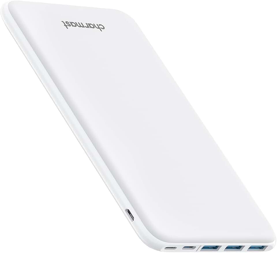 Charmast Power Bank, Slim Powerbank 26800mAh mit 4 Ausgänge/3 Eingänge-Weiß