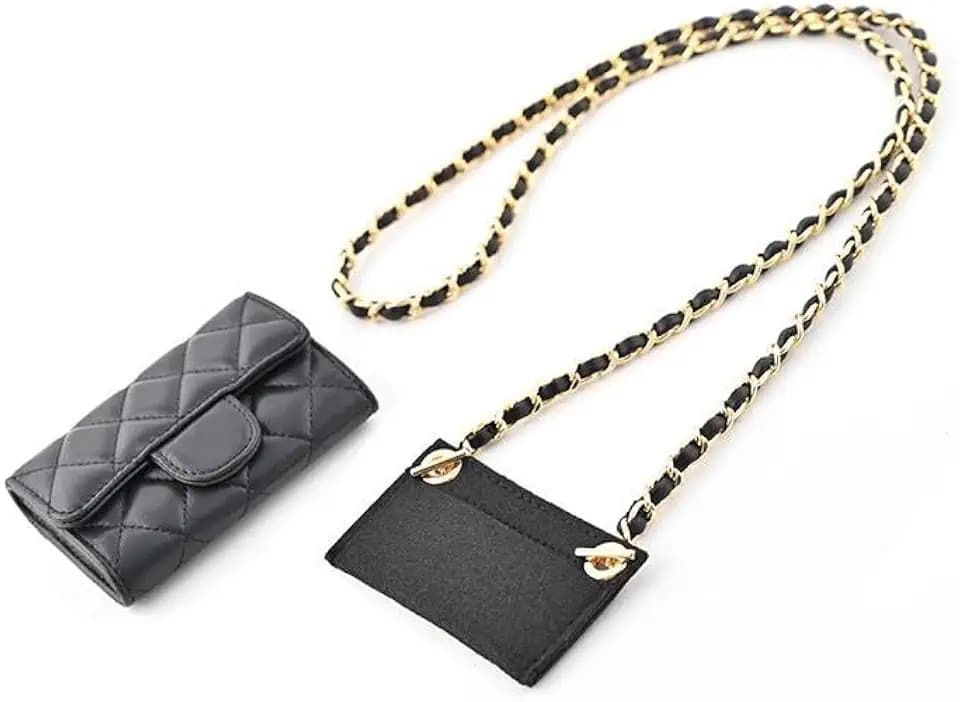 Conversion Kit (Insert+Chain) for Chanel Card Holder Wallet On Chain. Gold, 100cm.