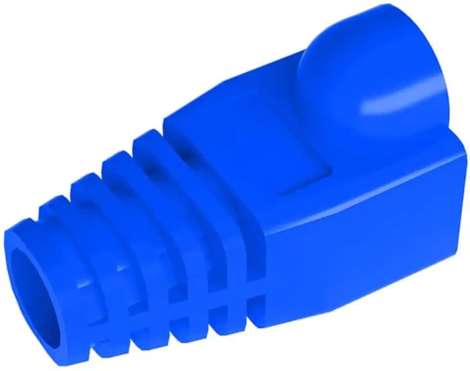 50 Pcs Cat5 Cat5E Cat6 Strain Relief Boot, RJ45 Plug Connector Cover Modular Network Plug Cap Cable Connector Boots, Blue