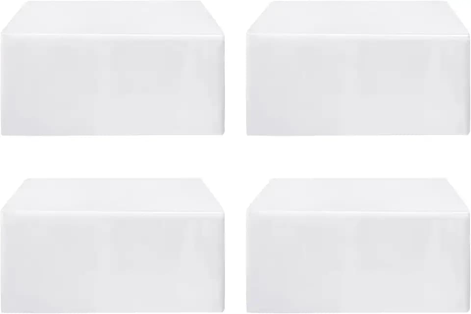 Fitted White Table Cloths For 8 Foot Rectangle Tables,Vendor Booth 4 Pack