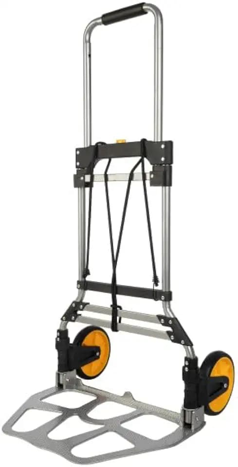 Dolly Cart with Collapsible Handle - Folding Hand Truck with 330lb Capacity - Foldable Cart with Wheels and Elastic Cord by Stalwart
