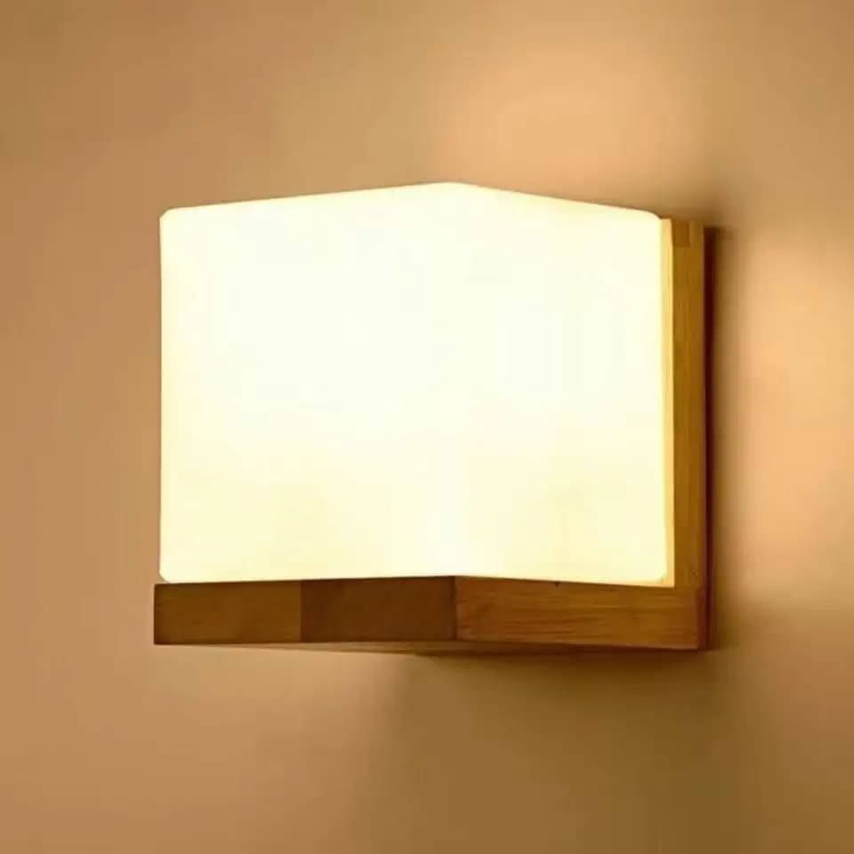 Comely Wandleuchte Holz Innen, Vintage Wandlampe Innen Glas Lampenschirm