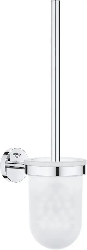 GROHE Start Cosmopolitan, Toilettenbürstenset WC ohne Bohren (Klobürste mit Halter, Wandmontage, zum Kleben oder Bohren geeignet, Kleber separat kaufen, mit Schrauben und Dübel), chrom, 41169000