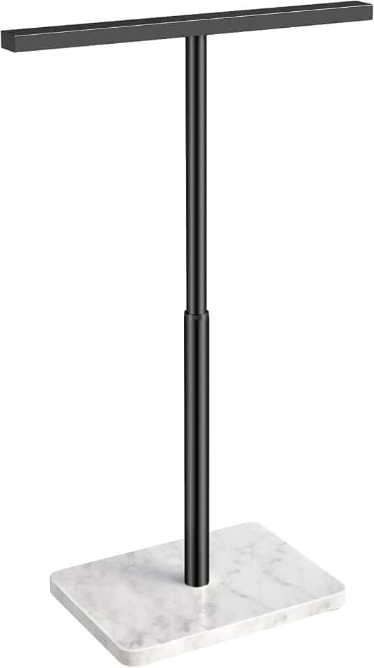 Hand Towel Holder Stand, T-Shape Adjustable 9.06"-17.68", Matte Black