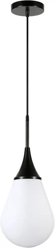 Henn&Hart 7" Pendant Light Fixture with 6' Adjustable Cord, Black
