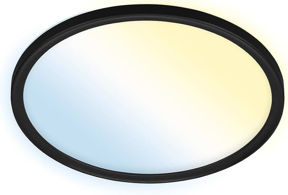 BRILONER - LED Deckenlampe flach Smart Home, funktioniert mit Alexa, Fernbedienung, Lampe, Deckenleuchte, Wohnzimmerlampe, LED Panel, Schlafzimmerlampe, 29,3x2,5 cm, Schwarz
