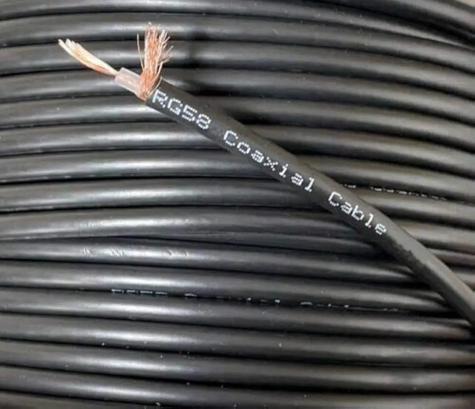 electrosmart RG58 Koaxialkabel / Koaxialkabel, mehradrig, Impedanz: 50 Ohm, Länge 50 m, Schwarz
