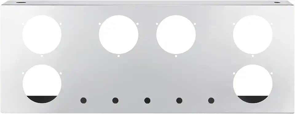 Tail Light Panel Stainless Steel with Six 4.49" and Sixteen 0.67" Light Round Cutouts Rear Light Panel with a Backing Panel for Semi Truck