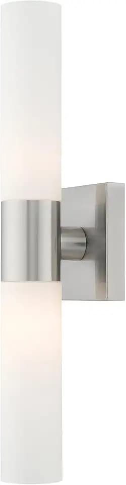 Livex Lighting 10102-91 Aero 2-Light Bath Light, Brushed Nickel, 4.5''Hx18''W