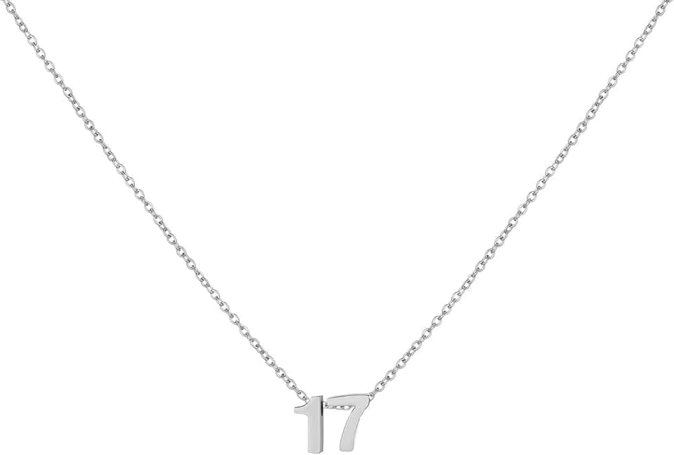 Number Necklace for Women Dainty 18K Gold Plated Pendant Necklace Charm Birth Month Personalized Jewelry Birthday Gift