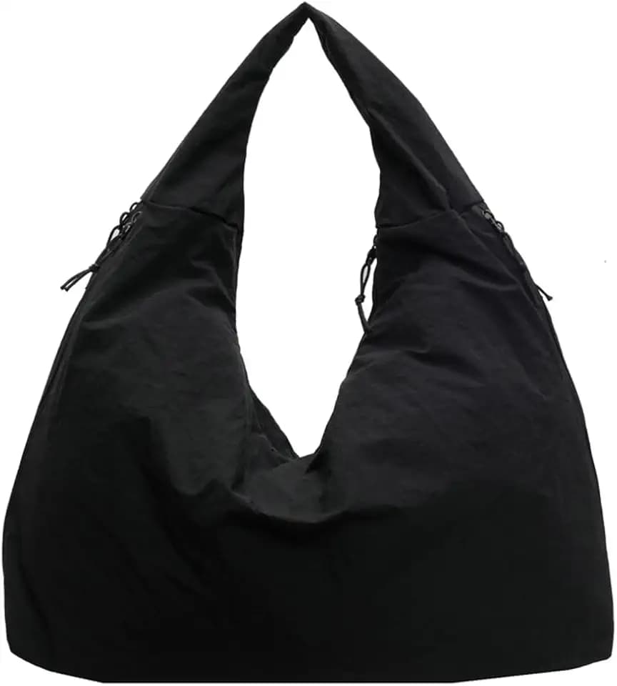 Slouchy Nylon Hobo Bags Women Underarm Shoulder Bag Crescent Crossbody Purses Trendy Large Travel Beach Tote Handbag