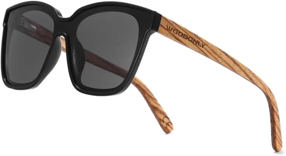 Holz Übergroße Polarisierte Sonnenbrille - UV400 Schutz Modern Shades für Herren und Damen Perfekte Geschenke