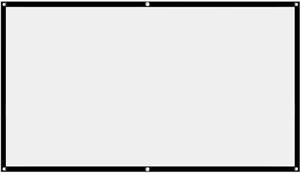 Projector Screen, White Projector Screen, 16:9 No Crease Home Theater Foldable Projection Screen 60"|72"|84"|100"|120"|150"