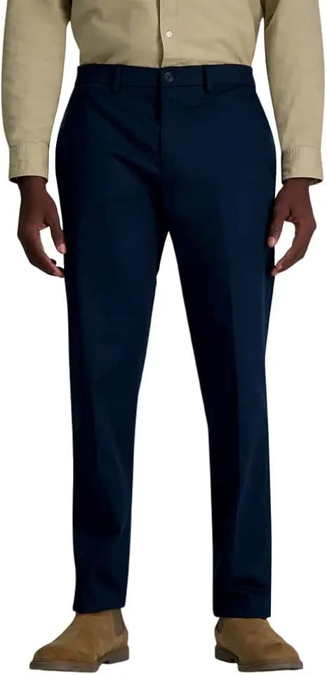 Haggar Men's Straight Fit Wrinkle Free Performance Khaki Pant