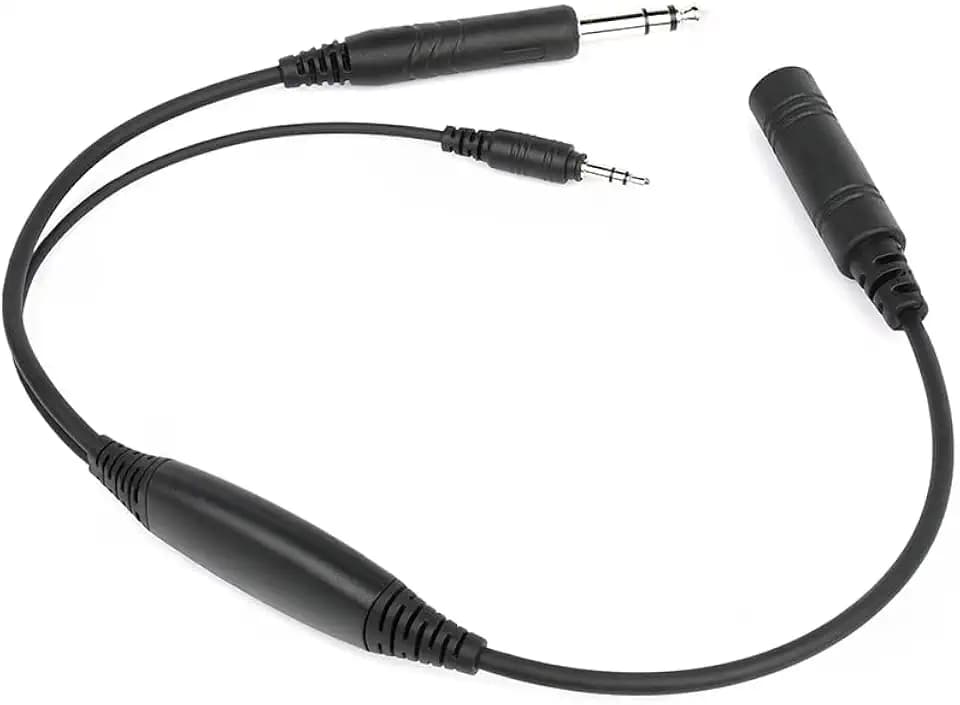 Wirenest Aviation Headset Audio Recording 3.5mm Adapter – Inline Pilot Audio Recorder Cable for GA Headset (PJ-068), Record Cockpit & ATC Audio to Camera or External Recorder