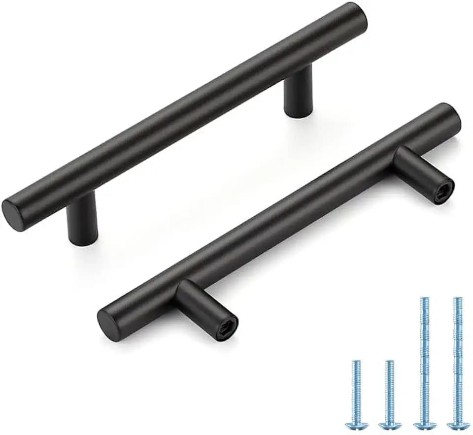 HOME EDIT Matte Black Cabinet Handles, Drawer Pulls, 3-3/4 Inch, 5 Pack