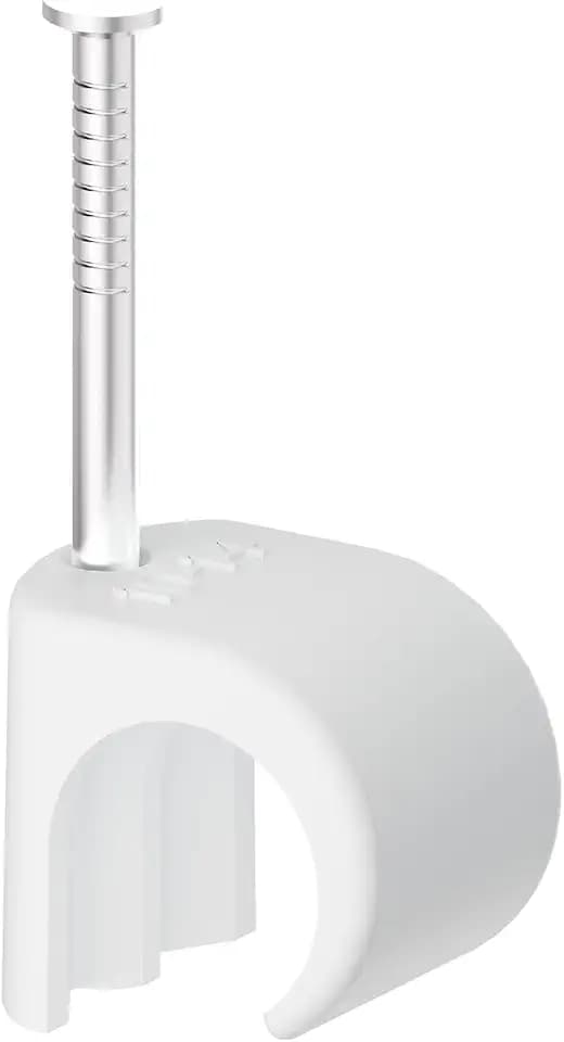 Kabelschellen, 100 Stück Nagelschellen, 10-14 mm, 304 Edelstahl, Kabelmanagement für Telefon und Ethernetkabel, Stromkabel, Rohr, Weiß