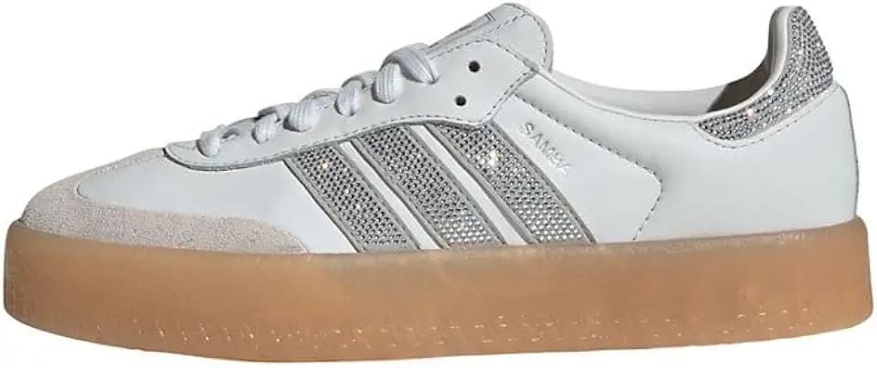 adidas Women's SAMBAE W Crystal whiteSilver met./GUM4 9 US Multi