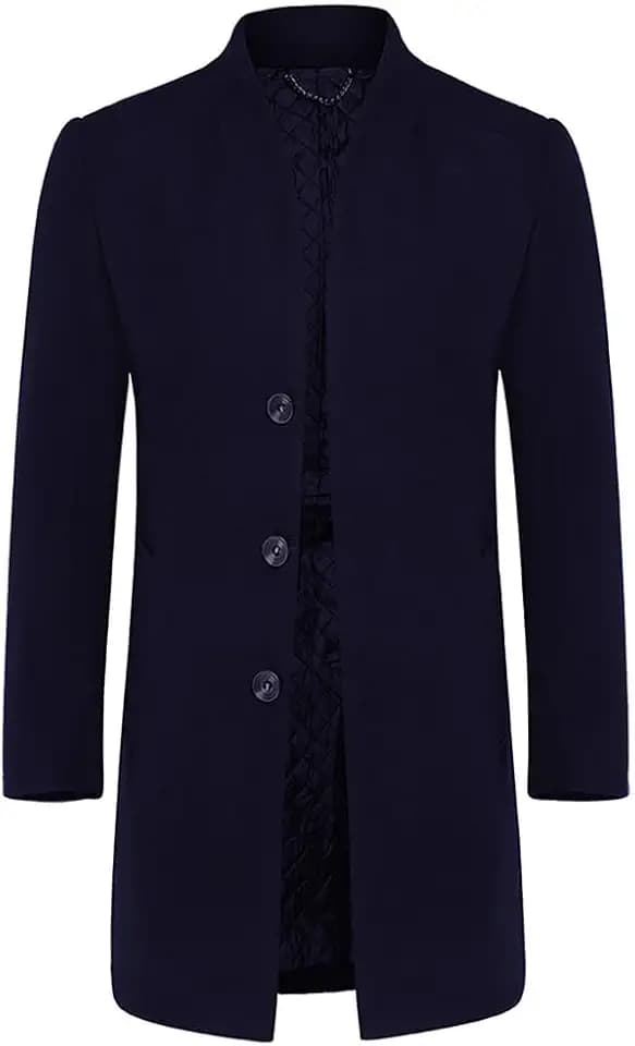 YOUTHUP Herren Wollmantel Regular Fit Dicker Wintermantel Mittellang
