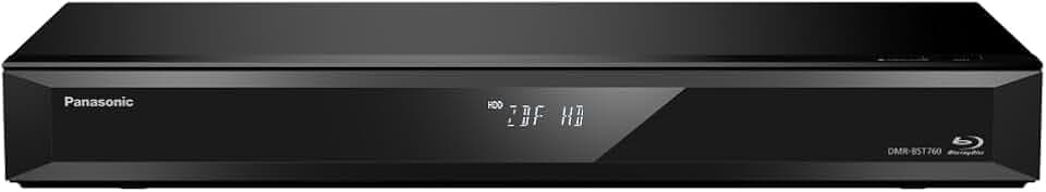 Panasonic DMR-BST760AG Blu-Ray Player und Recorder mit Twin HD DVB-S Tuner, 500 GB Festplatte, 4K Upscaling, Ultra HD, Simultanaufnahme, Smart Ready, Schwarz
