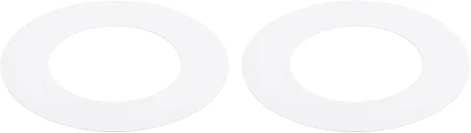 Goof Trim Ring for 6 Inch Recessed Can Lights, 2 Pack Downlight Trim Ring Cover 6.3-Inch Inner Diameter, 8.6-Inch Outer Diameter, Matte White, Steel Construction