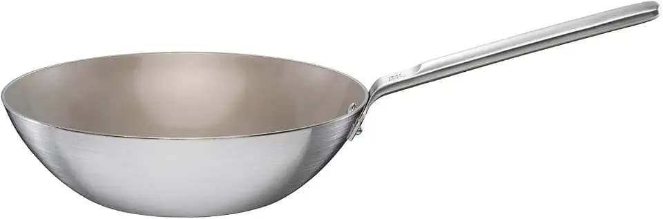 Fiskars Norden Steel Wok, Ø 28 cm, Für alle Kochfelder geeignet, Mit Antihaftbeschichtung, Edelstahl, 1067636
