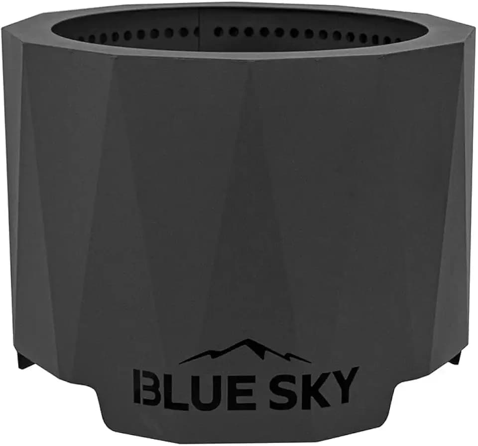 Blue Sky Outdoor Living Peak Smokeless Patio Fire Pit, Portable Fire Pit with Lift-Out Ash Catch, Black