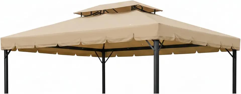 Garden Winds Reinforced RipLock 350 Replacement Canopy Top Cover Compatible with Purple Leaf 10' x 12' Gazebo Models ZYRP1012, ZYRP1012-KK - Beige