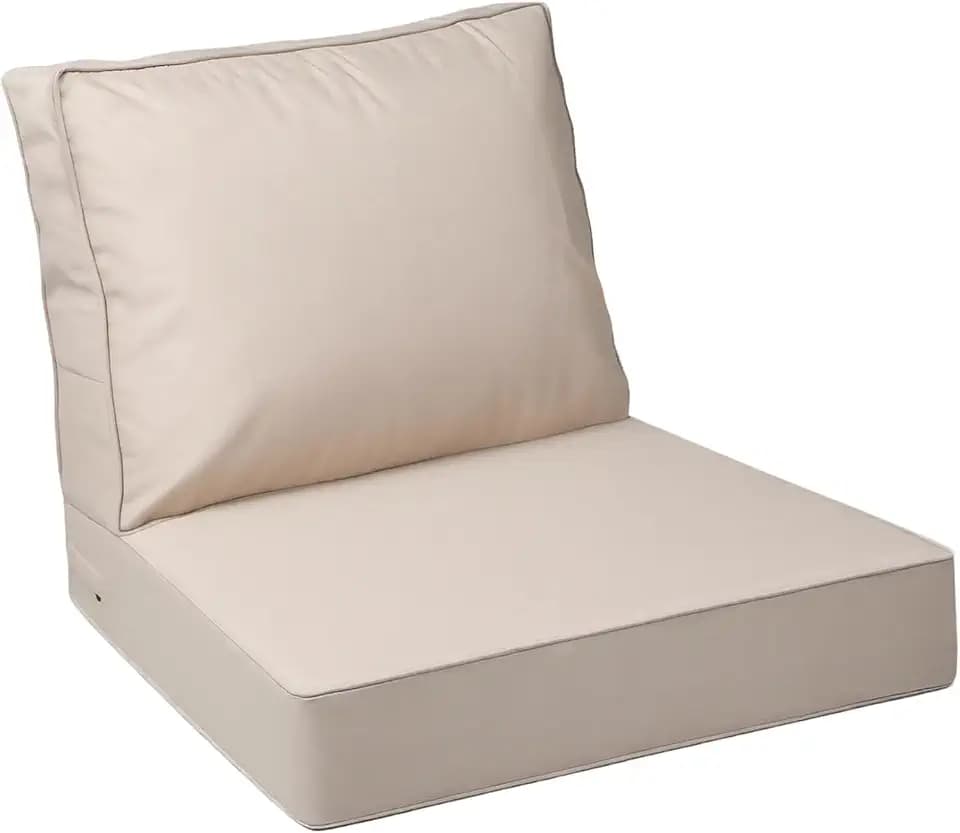 AAAAAcessories Outdoor Chair Cushions, 24 x 24 x 5 + 19 in, Set of 1