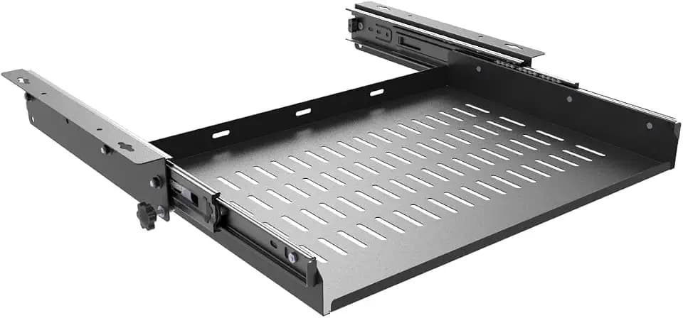 Sliding Under Desk Laptop Mount Shelf with Air Vents, 16" W