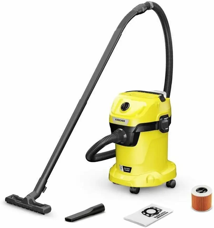 KÄRCHER Akku-Nass-/Trockensauger WD 3-18, inkl. Filter, Fugen- und Nass-/Trockensaugdüse, 225 Watt, Kunststoffbehälter: 17 l, Saugschlauch: 2 m, ohne Akku, ohne Ladegerät